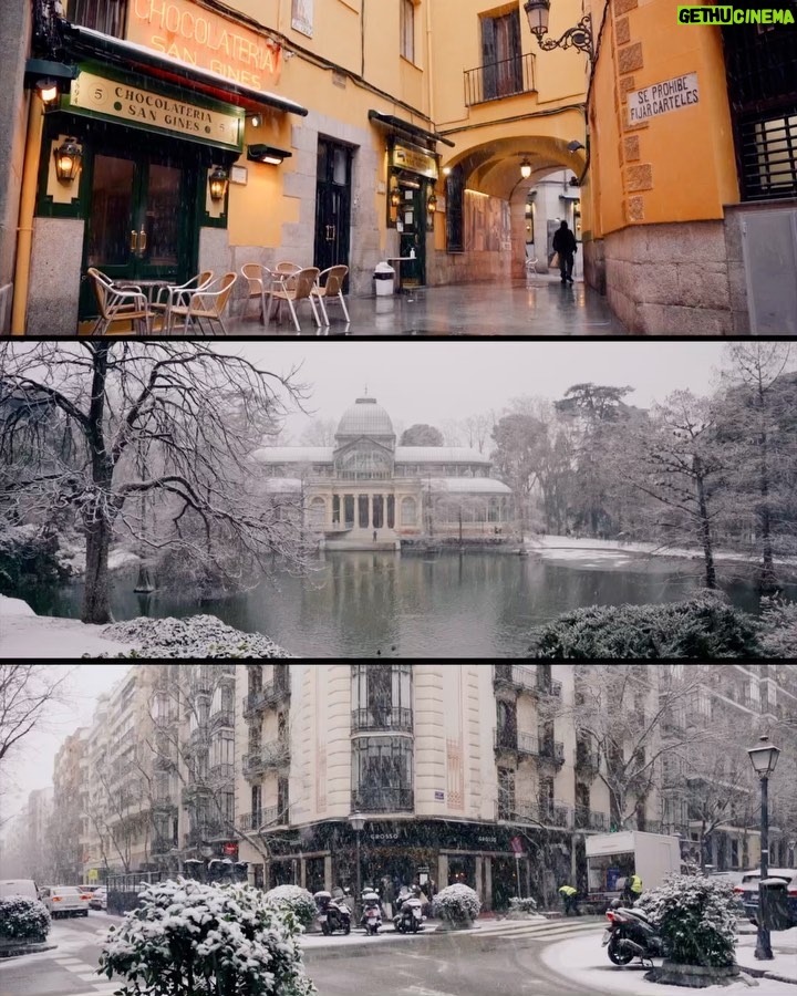 Nicolás Amelio-Ortiz Instagram - Estos dís tuve la oportunidad de documentar el centro de Madrid cubierto de nieve. Un evento histórico que no se repetirá en mucho tiempo, pero que pude vivir y capturar ☺️❄️🎥🎞 Madrid, Spain