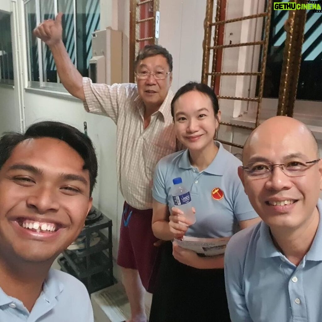 Nicole Seah Instagram - House visits this evening in Simei with @fooseckguan.sg and @abdulshariff.sg . Was quite amused and cheered to see a supporter wearing a tee shirt that coincidentally said “Hammer Strength”. There were definitely examples of hammer strength amongst the residents we spoke to today. One was a working mum who had ended a long day at work and was in high spirits as she strove to put her active toddler to bed, in preparation for the school day tomorrow. Another was a caregiver who was taking care of an adult daughter with significant mental health challenges. The extent of invisible labour such as caregiving usually goes unrecognised, and we would go much farther as a society if we duly recognise and remunerate the hammer strength of women and men who uphold the stability and well being their families. Simei, Singapore