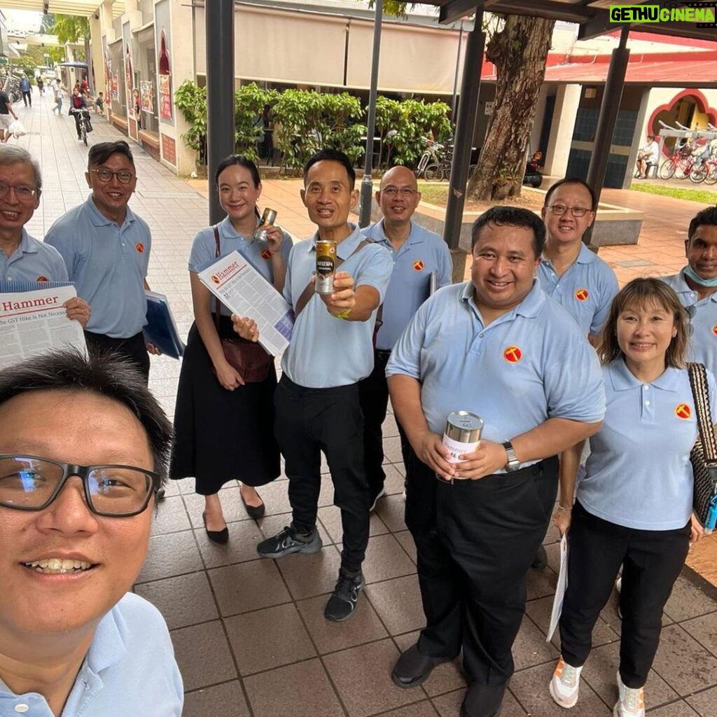 Nicole Seah Instagram - Interesting experience this morning as The Workers’ Party did our Hammer outreach at 85 Fengshan market, Simei MRT, and an area WP has not contested in - Tampines Street 81. Lots of warmth at our usual stomping ground amidst the cool rainy weather. Tampines was energetic and a new experience for many of us, as the area was last visited by WP pre-covid. Hope to see everyone again very soon. Thanks for supporting us and getting a copy of the Hammer.