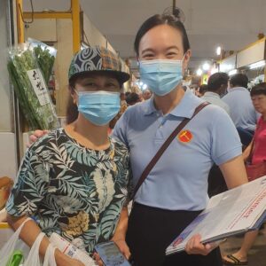Nicole Seah Instagram - Interesting experience this morning as The Workers’ Party did our Hammer outreach at 85 Fengshan market, Simei MRT, and an area WP has not contested in - Tampines Street 81. Lots of warmth at our usual stomping ground amidst the cool rainy weather. Tampines was energetic and a new experience for many of us, as the area was last visited by WP pre-covid. Hope to see everyone again very soon. Thanks for supporting us and getting a copy of the Hammer.
