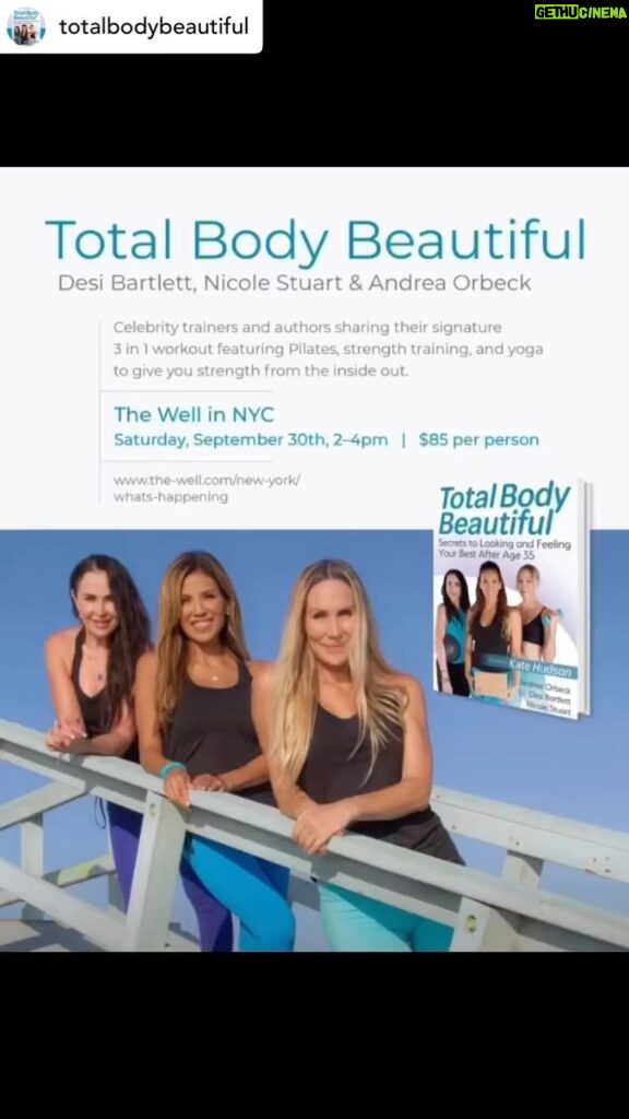 Nicole Stuart Instagram - Come join us at The Well, in NYC September 30th 2p-4p~ Unlocking peak performance and balance: empowering female entrepreneurs over 35 with movement and mindfulness... In the fast-paced world of business, it’s essential to stay physically and mentally agile. Incorporating mindful movement practices like yoga into your daily routine can significantly enhance your overall well-being. From gentle stretches to invigorating flows, movement cultivates strength, flexibility, and clarity, enabling you to tackle challenges with renewed vigor. I am thrilled to share that along with amazing celebrity Pilates pro Nicole Stuart and exceptional athlete and fitness trainer Andrea Orbeck, we will be sharing our secrets and tips to look and feel your best over age 35 in a special workshop at the Well in NYC in September. All of the information to sign up is below. For those who are not on the East Coast, you can find our book, “Total Body Beautiful: Secrets to Looking and Feeling Your Best After Age 35,” with Human Kinetics at Barnesandnoble.com, Inc. and Amazon @nicolestuartla @mothersintolivingfit @andreaorbeck ⁣ .⁣ .⁣ .⁣ .⁣ .⁣ #fitness #fitnessaddict #fitnesscoach #fitnessgirl #fitnessjourney #fitnesslife #fitnessmodel #fitspo #gymlife #gymmotivation #healing #healthandwellness #meditation #mentalhealth #muscle #pilates #pilatesbody #pilatesinstructor #pilateslife #pilateslovers #pilatesmat #pilatesreformer #pilatesstudio #pilatesteacher #wellness #wellnessblogger #wellnesscenter #wellnesscoach #wellnesslife #wellnesswednesday
