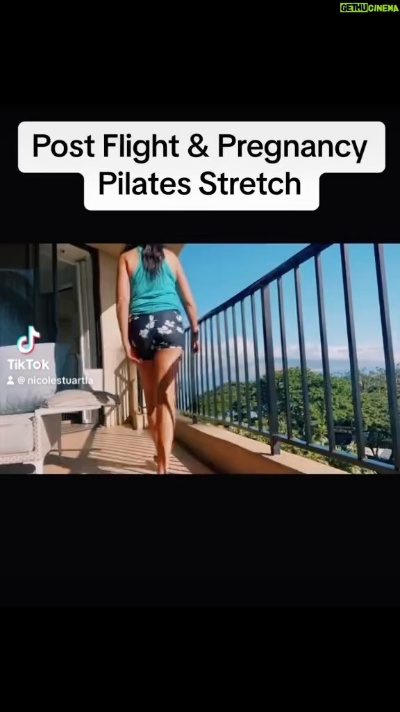 Nicole Stuart Instagram - Post-travel recovery mode activated! I also did this stretch all the time on the Cadillac while I was pregnant it was one of my favorite stretches FULL VIDEO ON MY YOUTUBE CHANNEL ✈️✨ After a long flight, I’ve discovered the perfect Pilates-inspired routine to release tension and restore my body. Check out this exercise that works wonders for me! In this video, you’ll see me standing, using the railing on the patio as support to lengthen my spine. While holding on to the railing, I smoothly transition into a squat. This move helps to engage my lower body, release any tightness in lower back and boost circulation. I roll up through my spine one vertebrae at a time and then go into an upper back bend opening up my chest. I repeat this exercise three times. Then I drop down into a low squat which goes even deeper into the hips, lower back, spine, ankles, calf’s even getting my neck and shoulders to stretch, lengthen and open up. It’s a fantastic way to open up my chest and stretch out my entire body. I love how versatile Pilates can be, adapting to different environments! It’s an excellent way to reconnect with my body after a long journey. Give it a go and let me know how it feels! Remember to modify based on your own comfort level and always listen to your body. Happy travels and self-care, everyone! 🌍💆‍♀️ @totalbodybeautiful #PilatesInspired #TravelRecovery #StretchAndRelease #SelfCareJourney Maui, Hawaii