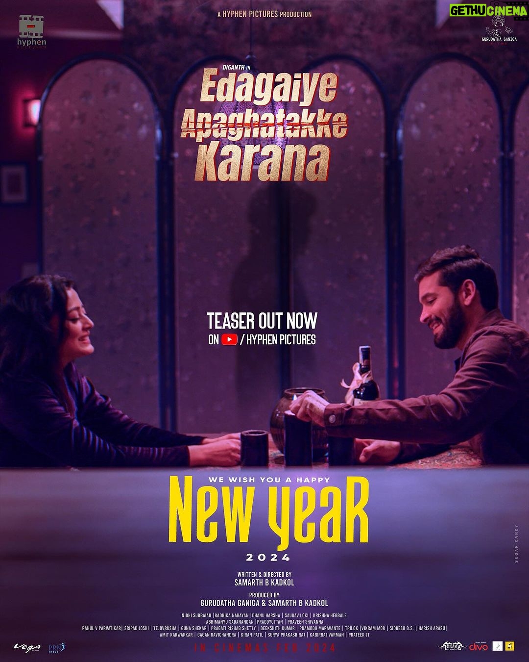 Nidhi Subbaiah Instagram - This new year, let’s make things right…and more importantly left. Wishing you all a Happy and Prosperous new year. ✨🎆 From Team #Edagaiyeapaghatakkekarana TEASER OUT NOW | LINK IN BIO @diganthmanchale @samarth_kadkol @gurudatha_ganiga @nidhisubbaiah @nirupbhandari @abhimanyu_sadanandan @pragathirishabshetty @dhanu.harsha_ @thizizradhika @krishnahebbale @irahulvp @pradyotan_music_ @sripad14 @tejo_V5 @prove_it_2 @i_em_amyth @gagan_ravichandra @jtprateek @sanju_m_suresh @hari_krishnan__lk @siddeshbc27 @kiran_gv_patil @pinakavfx @the_biglittle #EdagaiyeApghatakkeKarana #EAK #Arasucreations