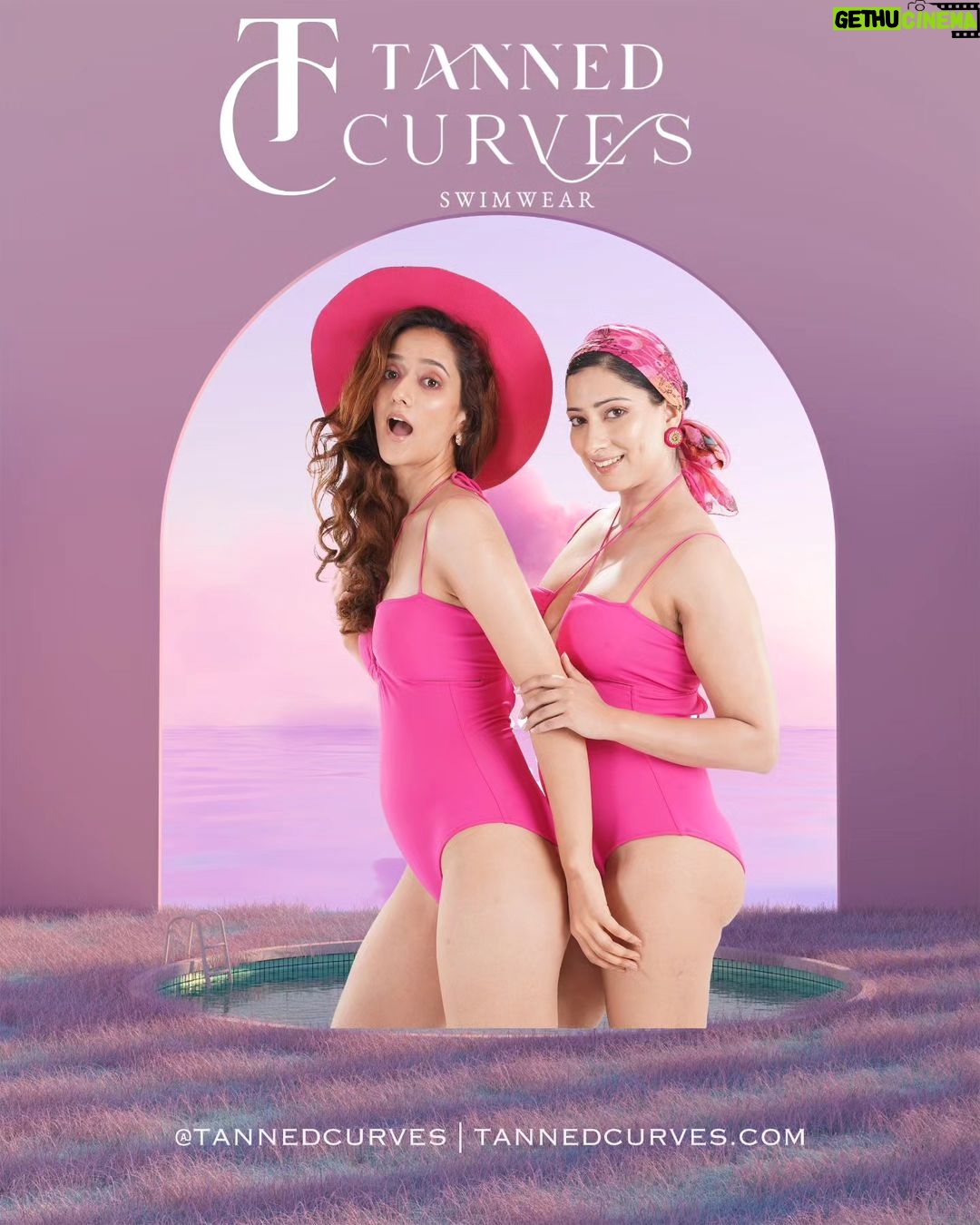 Niharica Raizada Instagram - 🌺 Dive into summer vibes with the Malibu Rose One Piece! 🌊 Limited stock available, so snag yours now at tannedcurves.com, beach elegance and make a splash! 💖 #MalibuRose #SummerStyle @official_niharica_raizada @theanoushka.chauhan Mumbai - The City of Dreams
