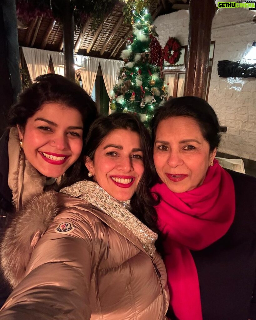 Nimrat Kaur Instagram - Put on a red lip, combed my safari hair, blinged up with a sparkly scarf!! Wishing you all a very very veryyyyy happy new year from me and mine to you and yours!!! Smiles, pouts, the greatest adventures and the best of love and luck this coming New Year 🥂♥🍀 #happynewyear #happy2024 #loveandlight Deep Jungle