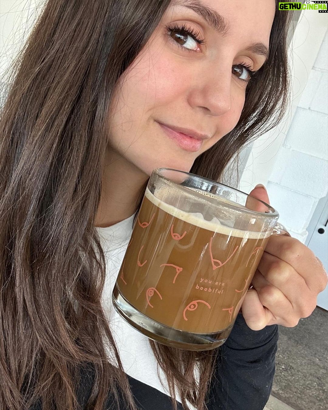 Nina Dobrev Instagram - you are what you drink #boobiful 🍒