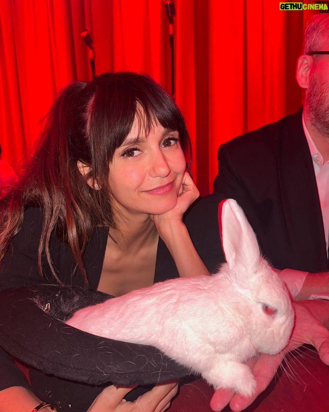 Nina Dobrev Instagram - we could all use a lil magic right now 🐰 🎩 New York City