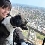 Nina Dobrev Instagram – My baby’s first 🚁 @mrs.maverick 🥹 New York City