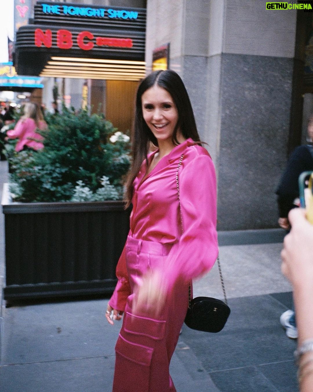 Nina Dobrev Instagram - I scream, you scream, we all scream for… another pink outfit🍦#throwbackthursday