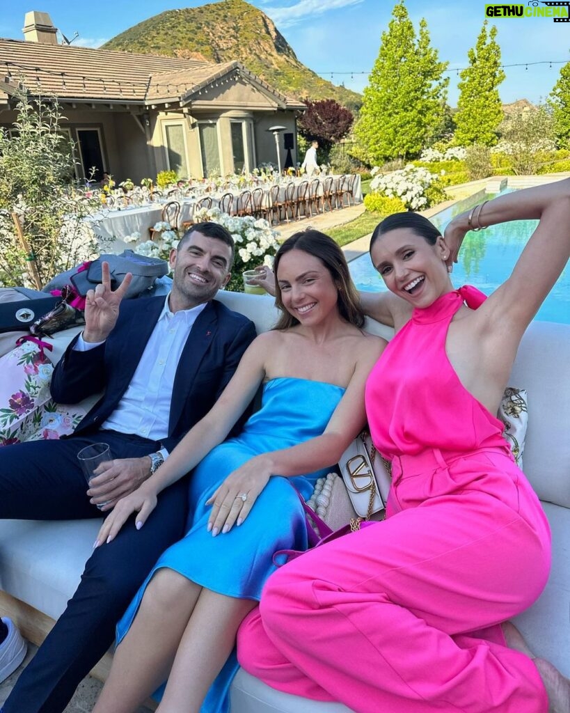 Nina Dobrev Instagram - the perfect day for the perfect pair ♥️ I couldn’t be happier to celebrate @arielle & @mattcutshall ’s one of a kind love on their special day as they say “I DO”. YOU DID THE DAMN THING! I love you both so much 😭. #NEWLYWEDS #FriendZoneToEndZone