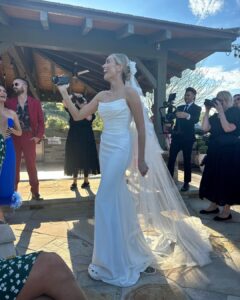 Nina Dobrev Instagram - the perfect day for the perfect pair ♥️ I couldn’t be happier to celebrate @arielle & @mattcutshall ’s one of a kind love on their special day as they say “I DO”. YOU DID THE DAMN THING! I love you both so much 😭. #NEWLYWEDS #FriendZoneToEndZone