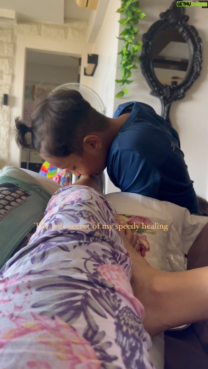 Nisha Rawal Instagram - ♥️ I have wondered for a long time, how I would handle this little life, what I would do! I hope I don’t fall short! Responsibilities were not just limited to being a mother anymore! Suddenly, in physical, mental, emotional, and financial aspects, this mother had to be complete all the time! Amidst all this, being a refuge like a rock was not as difficult as it could have been! Do you know why? Because this little life gave me a strength with its selfless love, which I dare not define in words! Today I complete 4 months since my accident and it’s the first time I have worn both my shoes! What could have been forever, was fuelled by his pure love, and for that, I am immensely grateful!