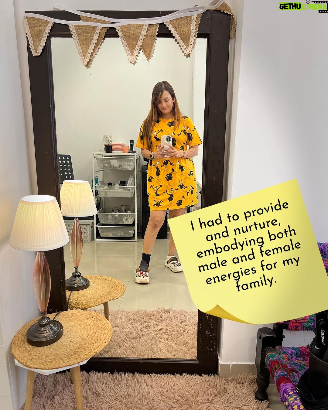 Nisha Rawal Instagram - ♥️ After continuously putting humans before me, I have realized the wrong order - it is "Me First"! Here's how I developed this high quotient of self-love: ♥️At the peak of my adversities, my friends and loved ones left me. I had no one to bank on except my reflection in that mirror. ♥️I had to provide and nurture, embodying both male and female energies for my family. ♥️I could only self-talk, as a single other soul would amplify and spread my raw emotions like wildfire, leaving me at the mercy of people's warped judgments. ♥️I channeled my pain into power and sealed the deal to heal in my own company. ♥️I started focusing on self-growth and invested in myself. ♥️After enduring cheating, abuse, and being stripped of my dignity as a woman, I began concentrating on the kind of human I did not want to raise. ♥️I have found a new relationship with myself and established strong boundaries on how I refuse to be treated. ♥️I am my own BFF. Leave a comment for me to understand what you feel about your relationship with yourself! #NishaRawalDiaries