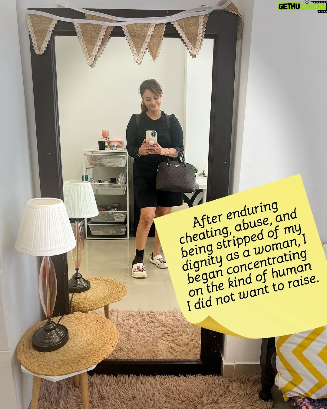 Nisha Rawal Instagram - ♥️ After continuously putting humans before me, I have realized the wrong order - it is "Me First"! Here's how I developed this high quotient of self-love: ♥️At the peak of my adversities, my friends and loved ones left me. I had no one to bank on except my reflection in that mirror. ♥️I had to provide and nurture, embodying both male and female energies for my family. ♥️I could only self-talk, as a single other soul would amplify and spread my raw emotions like wildfire, leaving me at the mercy of people's warped judgments. ♥️I channeled my pain into power and sealed the deal to heal in my own company. ♥️I started focusing on self-growth and invested in myself. ♥️After enduring cheating, abuse, and being stripped of my dignity as a woman, I began concentrating on the kind of human I did not want to raise. ♥️I have found a new relationship with myself and established strong boundaries on how I refuse to be treated. ♥️I am my own BFF. Leave a comment for me to understand what you feel about your relationship with yourself! #NishaRawalDiaries