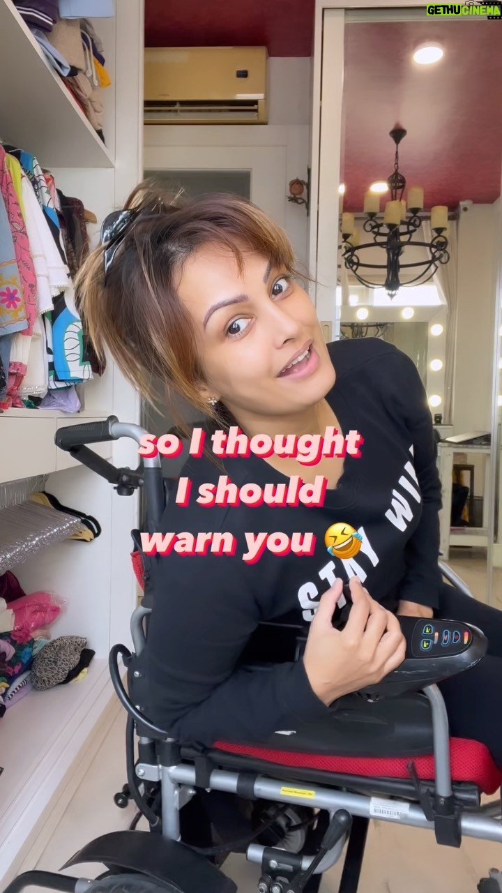 Nisha Rawal Instagram - ♥️ My first attempt to importing the first clip shot for my first GRWM Reel 🤣 Couldn’t help cracking up, next clip kaise edit karoon! 🤣 Chalo batao! Himmat hai mere 100kms lambe conversations sunn ne ki 😛 Hai toh say “Yes” in the comment section! Nahin to say “No” 😝 P.S.: That Choon-choon sound in the Reel is me talking in 5x! 😋 For all those asking about the wheelchair. I have hired it for INR 9000/- a month. Here are the details: Home Health Care 8291003143 (Mumbai) Mumbai - मुंबई