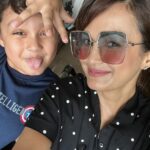 Nisha Rawal Instagram - ♥️ #NoFilter Selfies for life with my #BFF for life @kavishmehra didn’t know my bestie would be born from inside of me! . . #feelingblessed #mamababyduo #5YearsAnd9MonthsOld Mumbai - मुंबई