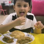 Nisha Rawal Instagram - ♥️ I wanted to take his aashirwad by touching his feet so I told him today is Ashtami and all the kids are God are worshipped today! So this is what he told me while eating Prasad! . . . @kavishmehra what would my life be without u ♥️ . . . #HappyAshtami #Navratras #IndianFestivals #KavishMehra #5YearsAnd9MonthsOld #NishaRawalReels