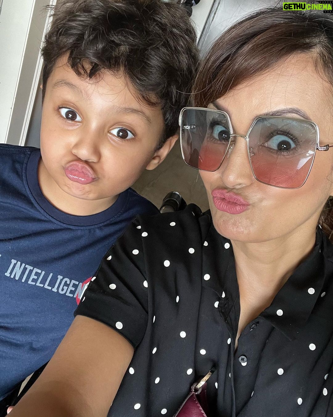 Nisha Rawal Instagram - ♥️ #NoFilter Selfies for life with my #BFF for life @kavishmehra didn’t know my bestie would be born from inside of me! . . #feelingblessed #mamababyduo #5YearsAnd9MonthsOld Mumbai - मुंबई