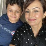 Nisha Rawal Instagram - ♥️ #NoFilter Selfies for life with my #BFF for life @kavishmehra didn’t know my bestie would be born from inside of me! . . #feelingblessed #mamababyduo #5YearsAnd9MonthsOld Mumbai - मुंबई
