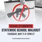 Noël Wells Instagram - for my Texas homies - please share and get the word out. Apathy about assault weapons could cost you or your child their life. In the last week there have been 2 mass shootings in Texas, and not only have politicians gleefully invoked God and more praying, your governor Greg Abbott posted a picture of his dog in response to the shooting in Cleveland, TX, where 5 people were killed, including two women who threw their bodies on children to save them (and died in the process.) In Allen, Texas, where 8 were killed, a kid is now an orphan after his mom, dad and brother were killed and another family lost both of their daughters in the mall shooting. This is of course after the elementary school shooting last year in Uvalde where 19 LITTLE KIDS and two teachers were massacred. Why are these mass shooters targeting children and why would anyone allow them access to these weapons? Texas politicians don't care about you or your kids when there are clear ways to stop the insanity. Kids should walk out. If I were a parent, I would also walk out. Enough.