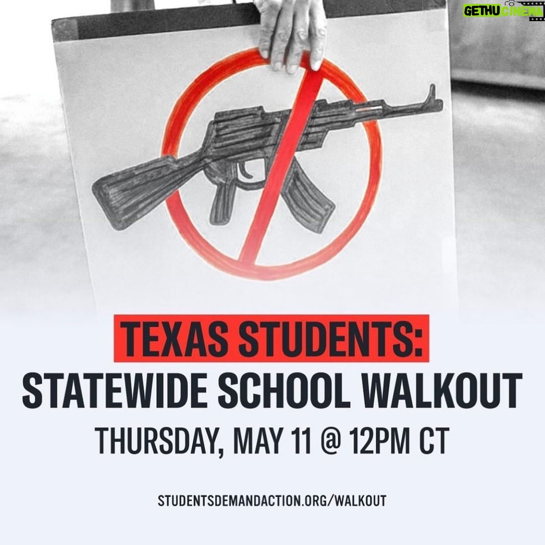 Noël Wells Instagram - for my Texas homies - please share and get the word out. Apathy about assault weapons could cost you or your child their life. In the last week there have been 2 mass shootings in Texas, and not only have politicians gleefully invoked God and more praying, your governor Greg Abbott posted a picture of his dog in response to the shooting in Cleveland, TX, where 5 people were killed, including two women who threw their bodies on children to save them (and died in the process.) In Allen, Texas, where 8 were killed, a kid is now an orphan after his mom, dad and brother were killed and another family lost both of their daughters in the mall shooting. This is of course after the elementary school shooting last year in Uvalde where 19 LITTLE KIDS and two teachers were massacred. Why are these mass shooters targeting children and why would anyone allow them access to these weapons? Texas politicians don't care about you or your kids when there are clear ways to stop the insanity. Kids should walk out. If I were a parent, I would also walk out. Enough.