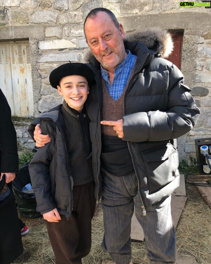 Noah Schnapp Instagram - Another great day of filming with grand-père #jeanreno #waitingforanya Lées-Athas, Aquitaine, France