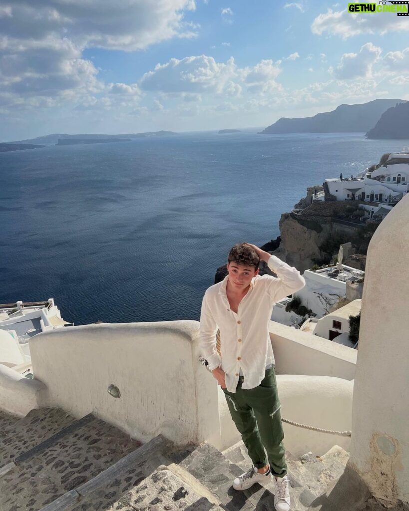 Noah Schnapp Instagram - World traveler Santorini, Greece