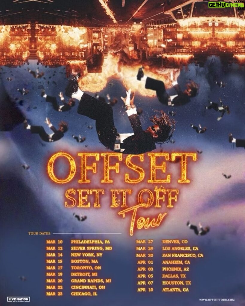 Offset Instagram - Headed on tour and it’s time to SET IT OFF!! Tickets on sale Friday 10am local time.. Get first access to VIP tickets & presales starting tomorrow at www.offsettour.com‼
