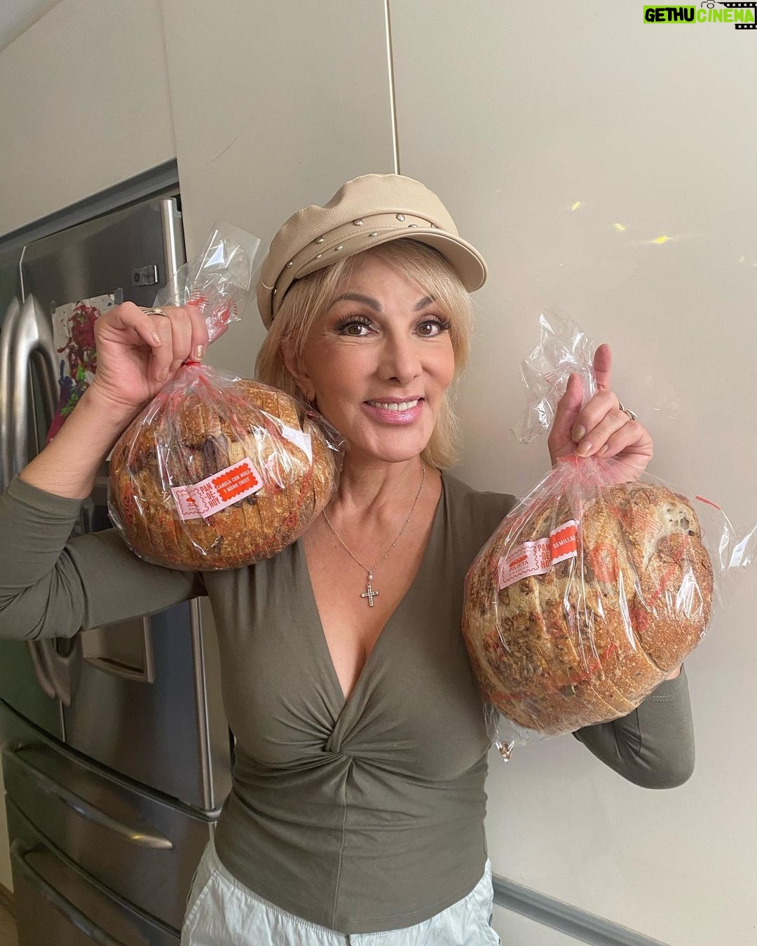 Olivia Collins Instagram - No les puedo contar la emoción de lo que me acaba de llegar 🥹🤌🏼 Todas las manos de mi casa puestas sobre estas hogazas mágicas de masa madre de @hellojulieta.mx que derrrrrrrriten 🥖🫠🧈 Pan de semillas, pan de canela con nuez y monk fruit y bisquets 🤩 Muero de deliciosura, estén atentos porque les voy a subir unas recetas de chuparse los dedos ☝🏼🤤 #OliviaCollins #VidaCollins #pan #masamadre #hogaza #hellojulieta #receta #deli #pandemasamadre Mexico City, Mexico