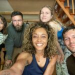 Olivia Swann Instagram - Being wet and muddy for 7 weeks isn’t too bad when you’ve got @tarzannoz, @itsmeleighton, @eveconnolly and Adam to keep you company. ⁣ @riverwildmovie ⁣directed by the awesome @ketor16 - coming soon! ⁣ ⁣#firstday / #lastday ⁣