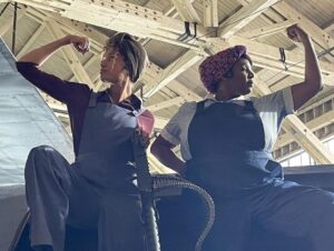 Olivia Swann Instagram - Tonight’s episode of Legends is a special one for me. The story of the Black Rosies, the phenomenal Black women and women of colour who fought to help out on the home front during WWII and endured relentless racism and sexism while they worked, is a story that is rarely told. Despite the intense discrimination, the Black Rosies pushed through because they were proud of the work they were doing and proud of their part in the war effect. Strong Black women have always existed throughout history, I’m here because of them, and honouring their lives and remembering them is such an important part of what we do. It’s an honour to help tell stories like these. 

I was so thrilled to work with @totallykimleigh who is one of the kindest and brightest souls I have ever met. She brought so much sincerity and heart to Gladys and it was humbling to share such beautiful and emotional scenes with her. Kimleigh, I can’t thank you enough.

This episode highlights the strength of women and I couldn’t be more grateful for the incredible women I work with. My gals @lissethchavez @missamypembs @caitylotz @jesmacallan and @talaashe - thank you for having my back. 

Filming this episode was a very personal experience in many ways and, sadly, problematic behaviour and ignorance still exist which is why I care so much about stories like this one.

For the Black Rosies 
Still, we rise
💪🏽🌹