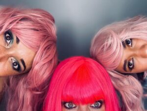 Olivia Swann Instagram - My loves 💕⁣
⁣
@lissethchavez and @missamypembs are constant and beautiful rays of sunshine during this Vancouver downpour. I’m beyond grateful to have these two phenomenal women in my life. EsperAstrEon 4eva ✨⁣
⁣
Thank you @dion_naiomi for loaning us these fabulous wigs 👑 ⁣
⁣
#wigparty #saturday #vancouver #rainyday