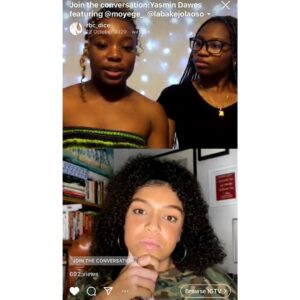Olivia Swann Instagram - A few months ago I watched an Insta live between @moyege_ , @labakejolaoso and @yasminlili on @rbc_dice. Their conversation resonated with me on such a powerful level and at a time where I was feeling very unsure of myself. So much so, that I reached out to Yasmin after watching because her experiences felt so similar to mine and I was in awe, seeing another mixed race woman speak with such power and confidence. From there we’ve maintained a wonderful dialogue and sharing space for which, I could not be more grateful.⁣
⁣
Cut to yesterday, when I had the absolute pleasure of chatting to @moyege_ , @savvannahjj and @monique.l.w myself. I can’t tell you how phenomenal it was to connect with these three incredible women and discuss our industry, acting, colourism and many other important topics that shape and challenge Black artists today. Thank you for letting me ramble and for giving me the chance to engage with you all. We are so blessed to have exceptional Black women and creatives who are currently in and who are entering into our industry with their voices loud and their excellence in abundance.⁣
⁣
Moyege, Savannah, Monique and Omolabake - thank you for the space you are creating, I can’t wait to see how high you’re all going to fly.⁣
⁣
Yasmin, my fellow Brummie sis, thank you for our connection and our chats. You’re phenomenal 🖤⁣
⁣
#wcw
