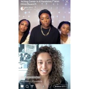 Olivia Swann Instagram - A few months ago I watched an Insta live between @moyege_ , @labakejolaoso and @yasminlili on @rbc_dice. Their conversation resonated with me on such a powerful level and at a time where I was feeling very unsure of myself. So much so, that I reached out to Yasmin after watching because her experiences felt so similar to mine and I was in awe, seeing another mixed race woman speak with such power and confidence. From there we’ve maintained a wonderful dialogue and sharing space for which, I could not be more grateful.⁣
⁣
Cut to yesterday, when I had the absolute pleasure of chatting to @moyege_ , @savvannahjj and @monique.l.w myself. I can’t tell you how phenomenal it was to connect with these three incredible women and discuss our industry, acting, colourism and many other important topics that shape and challenge Black artists today. Thank you for letting me ramble and for giving me the chance to engage with you all. We are so blessed to have exceptional Black women and creatives who are currently in and who are entering into our industry with their voices loud and their excellence in abundance.⁣
⁣
Moyege, Savannah, Monique and Omolabake - thank you for the space you are creating, I can’t wait to see how high you’re all going to fly.⁣
⁣
Yasmin, my fellow Brummie sis, thank you for our connection and our chats. You’re phenomenal 🖤⁣
⁣
#wcw
