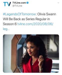 Olivia Swann Instagram - So ready to jump back in head first. I’ve missed this crazy bunch. Can’t wait 😈🔥⁣ ⁣ #legendsoftomorrow #dc #legends #season6
