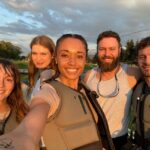 Olivia Swann Instagram - Being wet and muddy for 7 weeks isn’t too bad when you’ve got @tarzannoz, @itsmeleighton, @eveconnolly and Adam to keep you company. ⁣ @riverwildmovie ⁣directed by the awesome @ketor16 - coming soon! ⁣ ⁣#firstday / #lastday ⁣