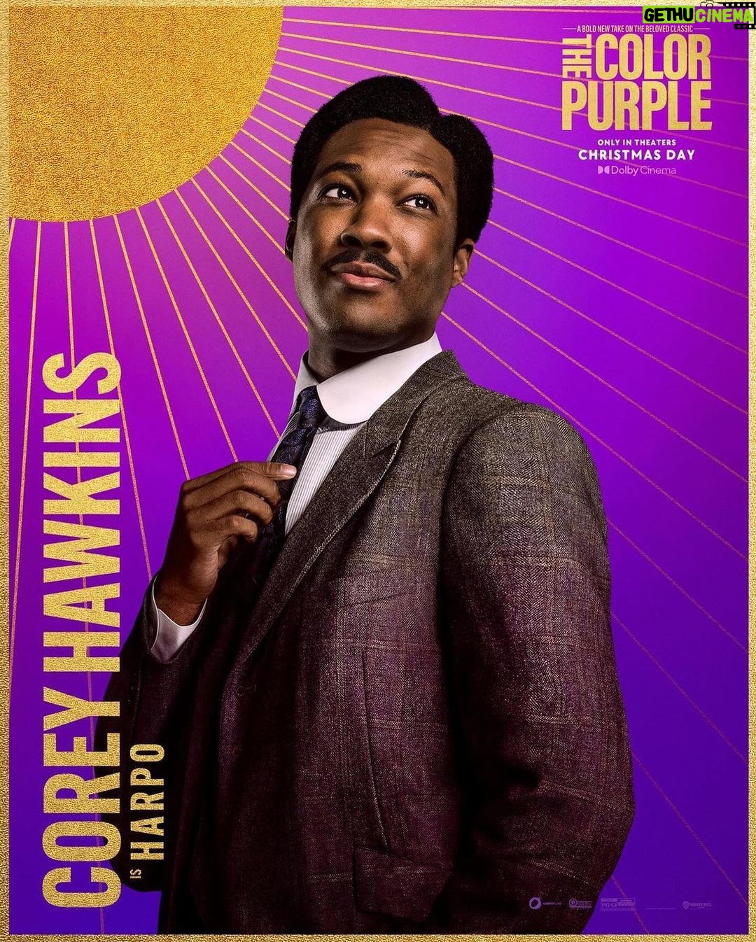 Oprah Winfrey Instagram - @thecolorpurple spotlight: @coreyhawkins Corey’s musical prowess is the reason he was the first person casted in the movie. I knew he would play the perfect Harpo—that’s Oprah spelt backwards if you missed that history lesson. What I didn’t know was that he was best friends with @daniebb3, his soon-to-be Sofia, which was just fantastic! They went to Julliard together but never worked on a project together…until now. Corey gave Harpo so much heart that he now represents hope for a new generation of men. In this film he redefines what it means to be in service to the woman you love. I’m welcoming Corey to the Purple family with open arms (and dancing feet) and I cannot wait for you to meet his version of Harpo. The Color Purple is in theaters starting Christmas Day💜