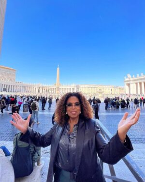 Oprah Winfrey Instagram - Happy Easter from Vatican City 🙏🏾 @gayleking @kirbybump