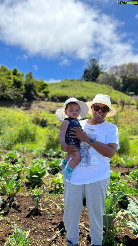 Oprah Winfrey Instagram - First Harvest Day and garden adventure for Luca and my first time pushing a stroller. Goes to show you that it’s never too late or too early to learn something new 👶🏽🥬👩🏾‍🌾 @kirbybump