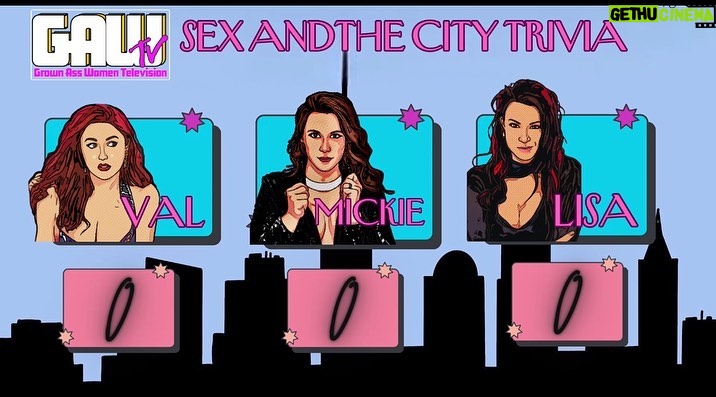 Paige Nicole Mayo Instagram - Who you got winning #sexandcity trivia?! WEDNESDAY on an ALL-NEW #GAWTV -- We celebrate the birth of the 'Heart Breaker', Bone Breaker' Soul Shaker' -- 11x 🌎 CHAMP -- HARDCORE COUNTRY... @themickiejames 🎂🎉🥳🎉🥳🎉🥳🎉!!!!! Join us WEDNESDAY at 5pm on @youtube as Mickie, @officialsocalval & @reallisamarie get together over cocktails & take part in some #sexandthecityquotes #trivia & discuss their favorite moments of the iconic show, what character they most relate to & much more fun! 🍸 #mickiejames #birthday #gawtv #socalval #lisamarievaron #victoria #impactwrestling #emergence #wwe #aew #aewallin #sexandthecityquotes #carrie #carriebradshaw #samantha #nyc #newyorkcity