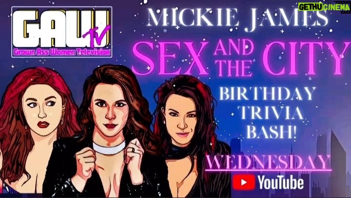 Paige Nicole Mayo Instagram - ON AN ALL NEW #GAWTV We celebrate the birth of the 'Heart Breaker', Bone Breaker' Soul Shaker' -- 11x 🌎 CHAMP -- HARDCORE COUNTRY... @themickiejames 🎂🎉🥳🎉🥳🎉🥳🎉!!!!! Join us WEDNESDAY at 5pm on @youtube as Mickie, @officialsocalval & @reallisamarie get together over cocktails & take part in some #sexandthecityquotes #trivia & discuss their favorite moments of the iconic show, what character they most relate to & much more fun! 🍸 #mickiejames #birthday #gawtv #socalval #lisamarievaron #victoria #impactwrestling #emergence #wwe #aew #aewallin #sexandthecityquotes #carrie #carriebradshaw #samantha #nyc #newyorkcity