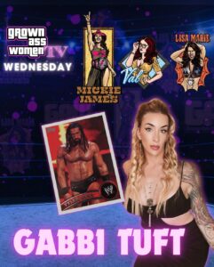 Paige Nicole Mayo Instagram - 🗓️WEDNESDAY 5pm ET on #GAWTV @themickiejames @reallisamarie & @officialsocalval welcome our dear friend @gabbituft to the show to talk her journey from a @wwe career as Tyler Reks to becoming Gabbi Tuft, missing pro wrestling & the support she's gotten from her friends in the industry! #wwe #aew #nxt #wweraw #wwesmackdown #wwenxt #ecw #tylerreks