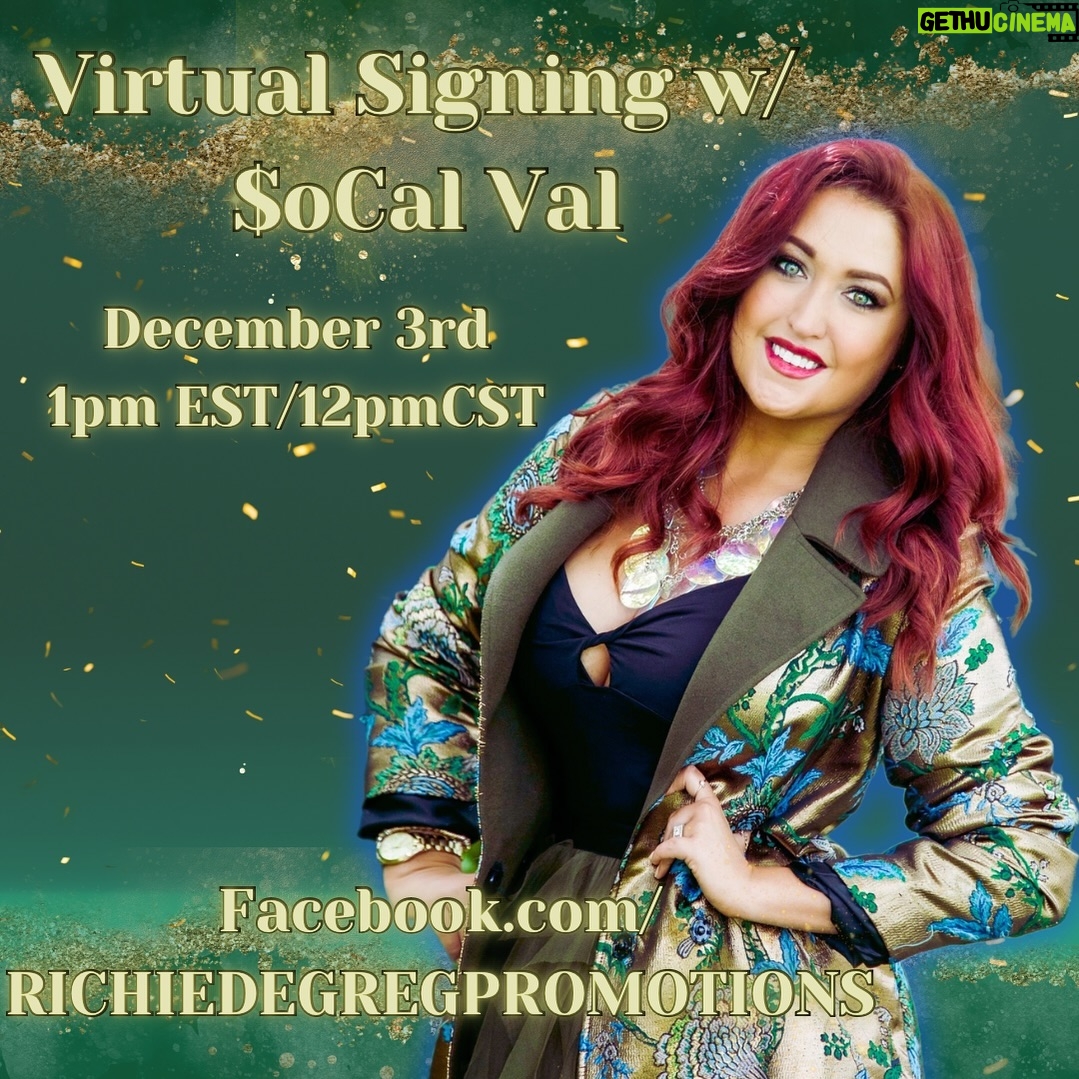 Paige Nicole Mayo Instagram - Don't miss RDP Promotion's Virtual Signing w/ our very own @officialsocalval 🗓️SUNDAY DECEMBER 3rd ⏱️1pm EST / 12pm CST @richiedegreg FACEBOOK.com/RichieDeGregPromotions LINK IN BIO! #wwe #wwesmackdown #aew #tna #tnawrestling #impactwrestling #socalval #progresswrestling