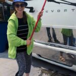 Pam Tillis Instagram - “Tequila mocking bird” getting a freshen up! Clean bus, happy bus!!!! #downtheroad #tourbus #prevost Somewhere On The Road