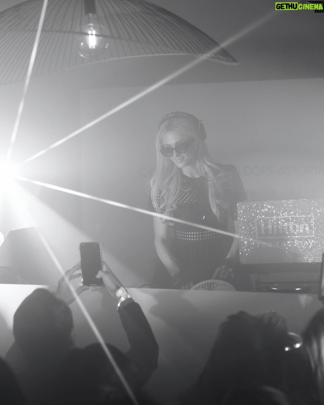 Paris Hilton Instagram - #Throwback to the best time #Sliving with my #HiltonFamily π Had so much fun DJing for everyone! π§ Love their new @CanopyCannes property! π¨β¨ #HiltonForTheStay #ParisForTheSlay Canopy by Hilton Cannes