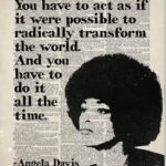 Parisa Fitz-Henley Instagram - Feeling this so deeply. 🖤 Thank you for posting (and for all you do to embody this) @syrusmarcus Image description: Background is a blurred dictionary page. Superimposed is a silhouette of Angela Davis and the following words in black — “You have to act as if it were possible to radically transform the world. And you have to do it all the time.” Angela Davis