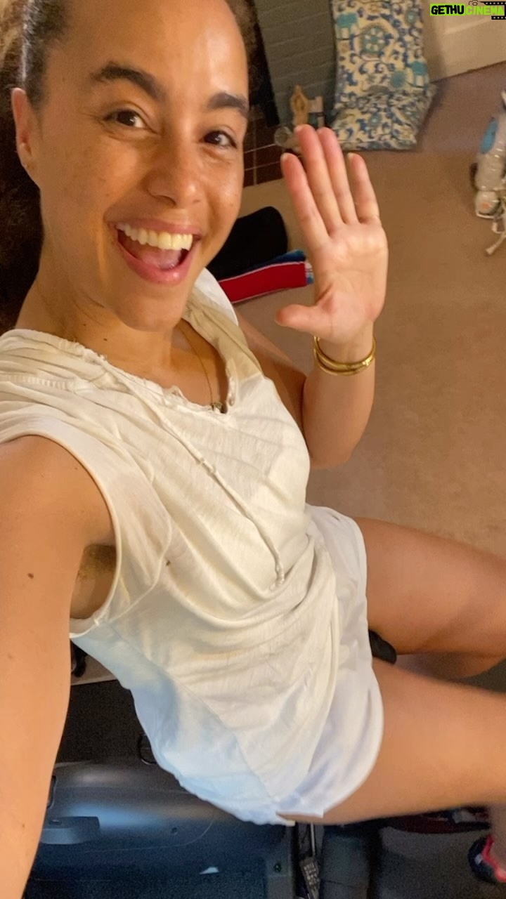 Parisa Fitz-Henley - 730 Likes - Move4Mona is in just a few days!! Help me raise funds to support education for the 1M+ kids @themonafoundation’s growing efforts reach! See the link in my bio to donate — even $1 goes a long way! And join us by doing a 5K run/walk/cycle or any activity you’d like on 💥MAY 13💥! For more info see my link or go to www.MonaFoundation.org to see video and info on Mona’s amazing partner projects! 🏃♀️ 🚴 🧘♀️ 🤸♀️ #Move4Mona #Fitness #Education
Image Description: A boomerang of me in white shorts and t shirt, cycling on an indoor bike and waving to camera with a big smile, mouthing “hi!”