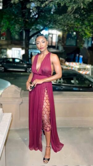 Patina Miller Instagram - Weekend was fun! Thank you @harpersbazaarus and @bloomingdales for the vibes friday night and @codyrenard for being my date! 🔥 Thanks for dressing me for your show  @altuzarra 🙌🏾❤️ it was everything! Loved having a mini #nyfw moment in the midst of the beautiful chaos that is my life at the moment..Went back to the woods at the St James for my new weekend show sched..then topped it off with 13 miles this morning, family time, and #raisingkanan ep.5! 

Thanks to my glam from Fri: @touched_by_tiff, @amandawilsonmakeup, and @elizayerry, and Sat courtesy of @touched_by_tiff and @reneegarnes ❤️💄💇🏽‍♀️💃🏾📸