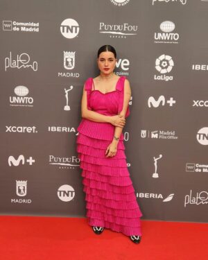 Paulina Gaitán Instagram - Hoy fue una noche maravillosa 
Gracias a @premios_platino por la nominación y por hacernos pasar una velada hermosa 

Gracias a mi querido @carlospinedamx por siempre confiar en mi y dejarme usar uno de tus vestidos 💕💕 la rompimos 

Gracias a mi novio @cachephoto que aunque ahora está subiendo el Everest, busco la manera de estar al pendiente y como siempre ser mi apoyo y mi TODO te amo mi vida 

Pero sobre todo gracias a mi mamá @ileanaruiz que me la traje conmigo a vivir esta gran experiencia….te amo mami 

Fue una noche hermosa que siempre llevaré en mi corazón ✨❤️‍🔥❤️‍🔥