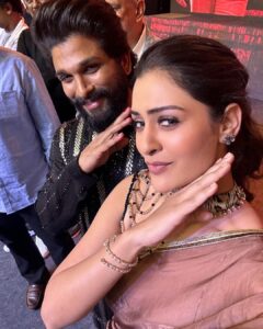 Payal Rajput Instagram - When Pushpa meets Mangalvaaram 🫶🏼 @alluarjunonline ⭐️♾️ ————————————- #pushparaj #thaggedhele #mangalavaaram #alluarjun
